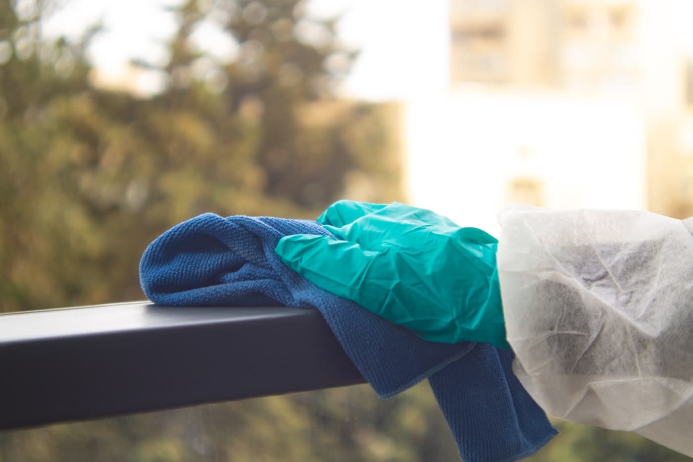 A squeegee leaving a streak-free finish on a window